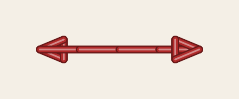 An 8 mm line with a lock at each end, triangle