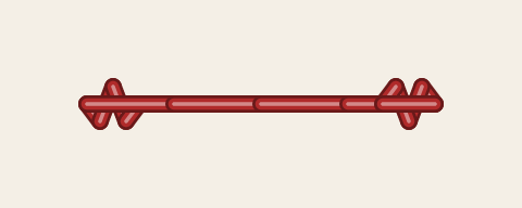 An 8 mm line with a lock at each end, zigzag