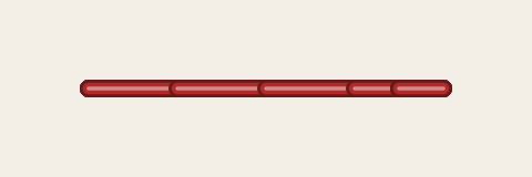 An 8 mm line with a lock at each end, half_stitch