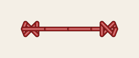 An 8 mm line with a lock at each end, bowtie
